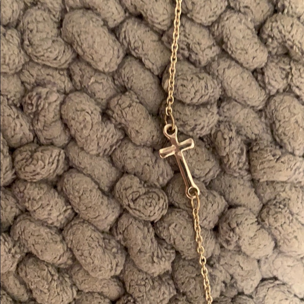 Dainty horizontal cross necklace